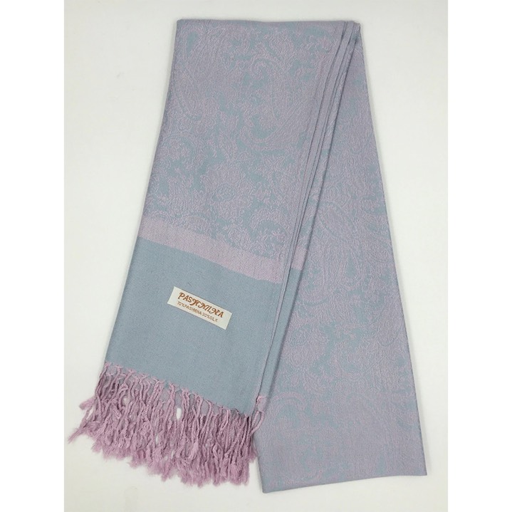 HF-TTPP-50-20-Pale-Pink-Stone-Blue-TwoTonePaisleyPashmina-68X27-Retail$9.65