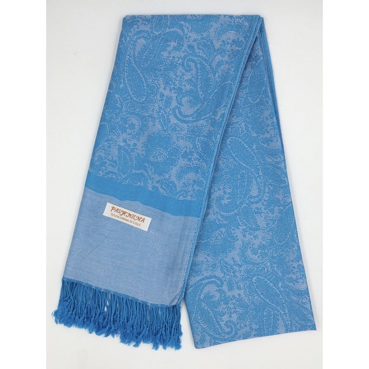 HF-TTPP-50-25-Cerulean-Blue-TwoTonePaisleyPashmina-68X27-Retail$9.65