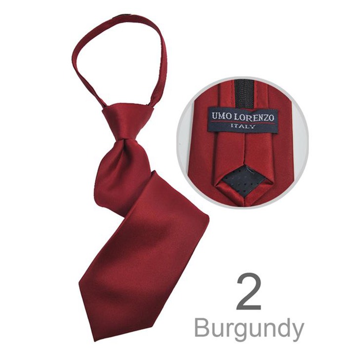 SY-BSZ-1000-2-Burgundy-PolyesterBoy'sSatinSolidZipperTies-Retail$9.98