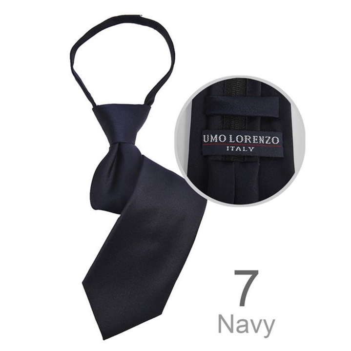 SY-BSZ-1000-7-Navy-PolyesterBoy'sSatinSolidZipperTies-Retail$9.98