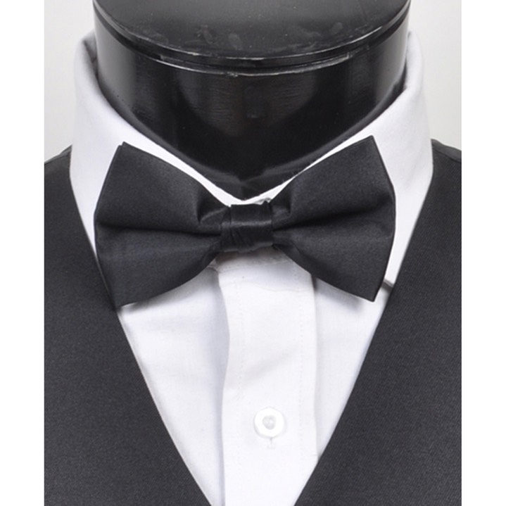 SY-BT-13011-Black-Men'sBowTies2.5'PolySatinBanded-Retail$5.82