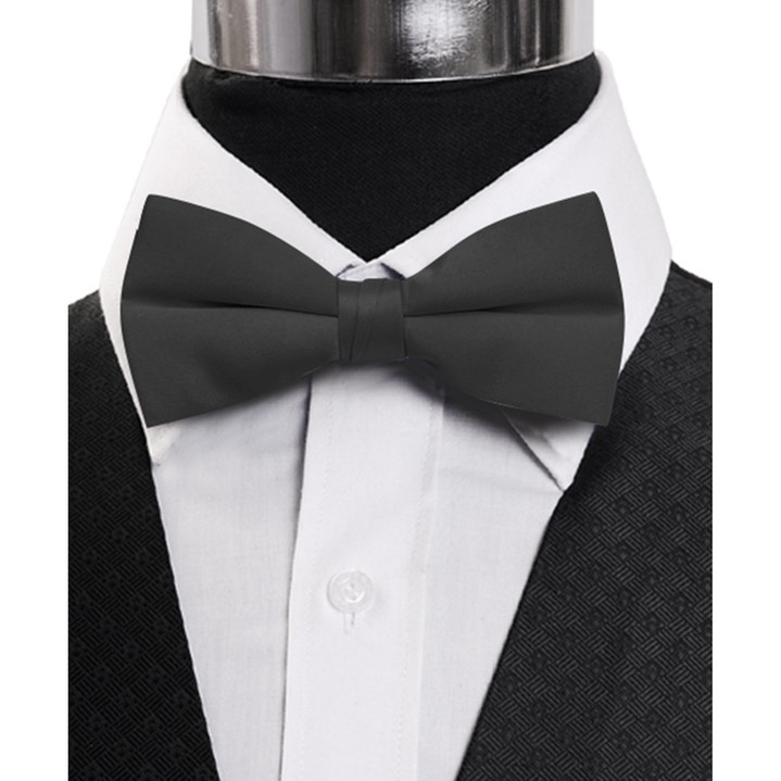 SY-BT-13036-Charcoal-Men'sBowTies2.5'PolySatinBanded-Retail$5.82