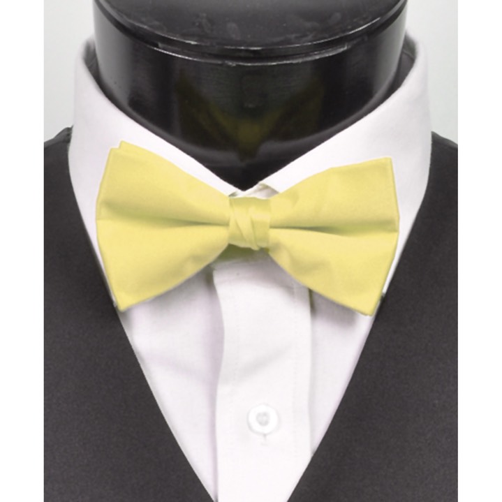 SY-BT-13040-LtYellow-Men'sBowTies2.5'PolySatinBanded-Retail$5.82