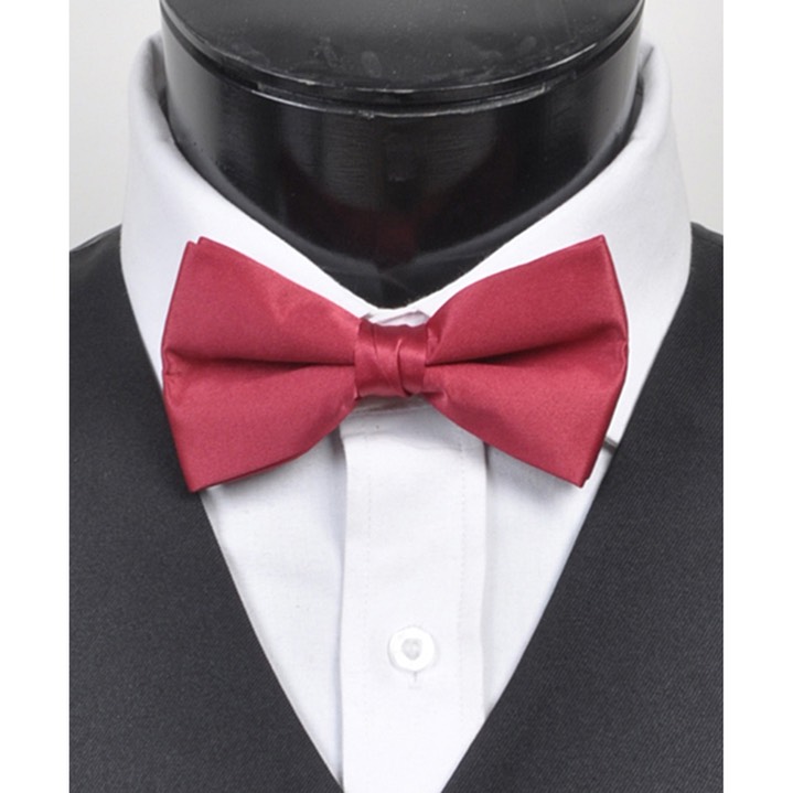 SY-BTC-17013-Burgundy-Men's2.5'PolySatinBandedClipOnBowTies-Retail$5.82