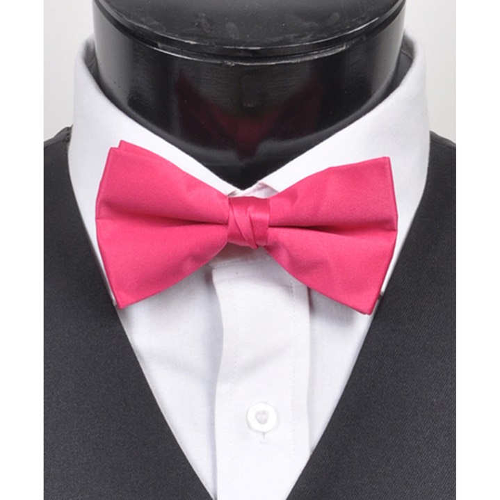 SY-BTC-17014-Fuchsia-Men's2.5'PolySatinBandedClipOnBowTies-Retail$5.82