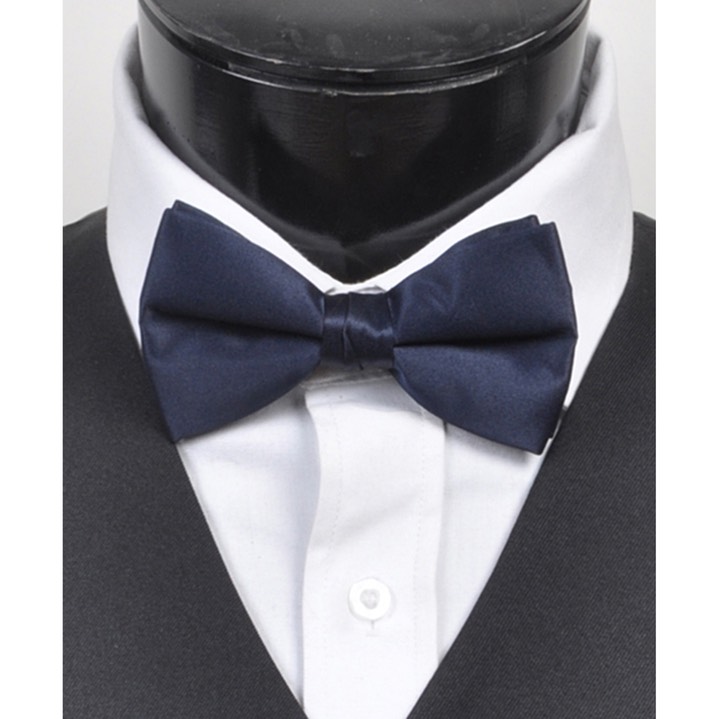 SY-BTC-17021-Navy-Men's2.5'PolySatinBandedClipOnBowTies-Retail$5.82