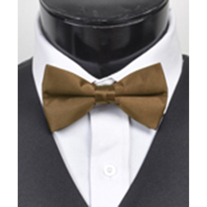 SY-BTC-17034-Taupe-Men's2.5'PolySatinBandedClipOnBowTies-Retail$5.82