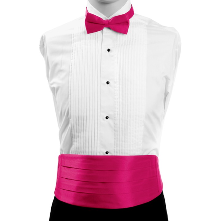 SY-CBT-130104-Fuchsia-Men'sPolySatinBowTieandCummerbundSet-Retail$16.65