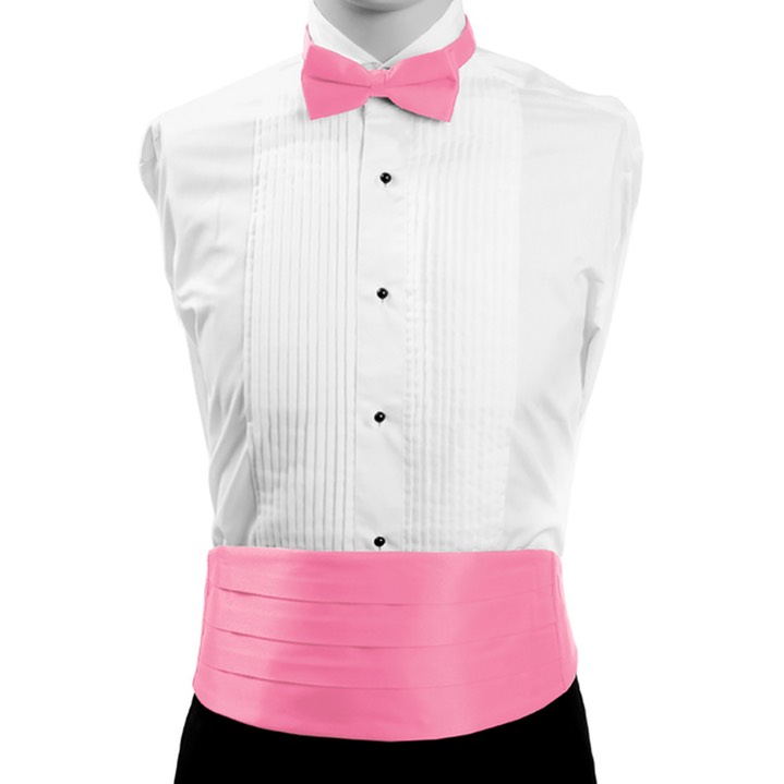 SY-CBBT-130121-Hot Pink-Boy'sPolySatinBowTieandCummerbundSet-Retail$14.98