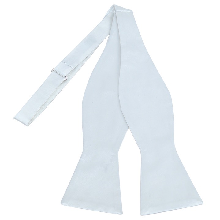 SY-SSB-16019-White-Men'sBowTiesSatinSilkSolidColorFreestyle-Retail$16.32