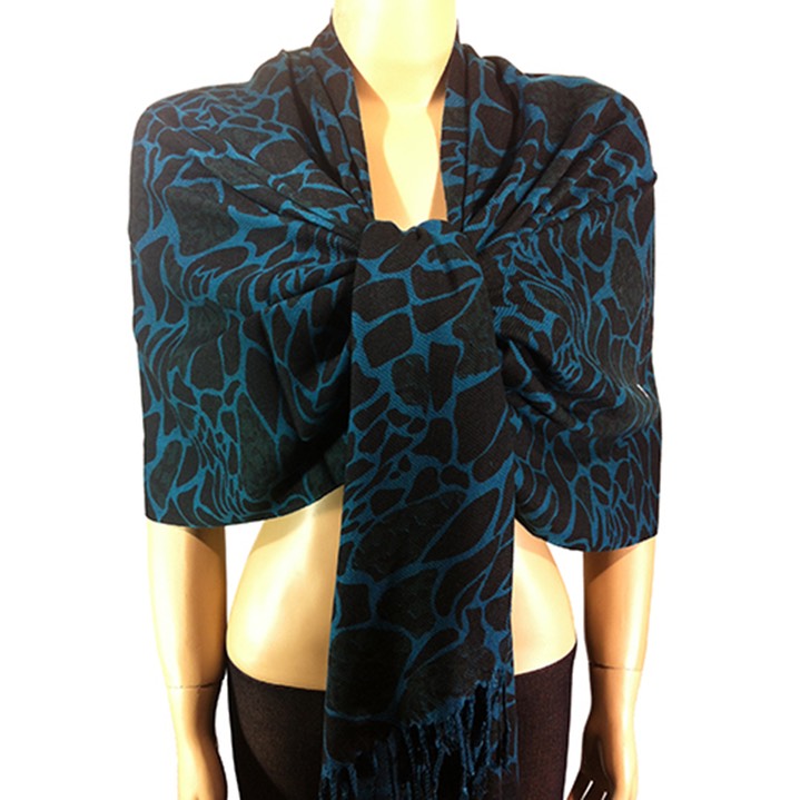 HF-APP-82-6-teal-black-AnimalPrintPashmina-68X26-Retail$9.65