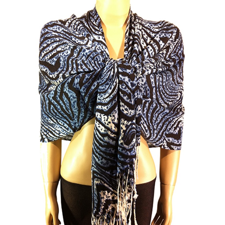 HF-APP-84-7-blue-black-AnimalPrintPashmina-68X26-Retail$9.65
