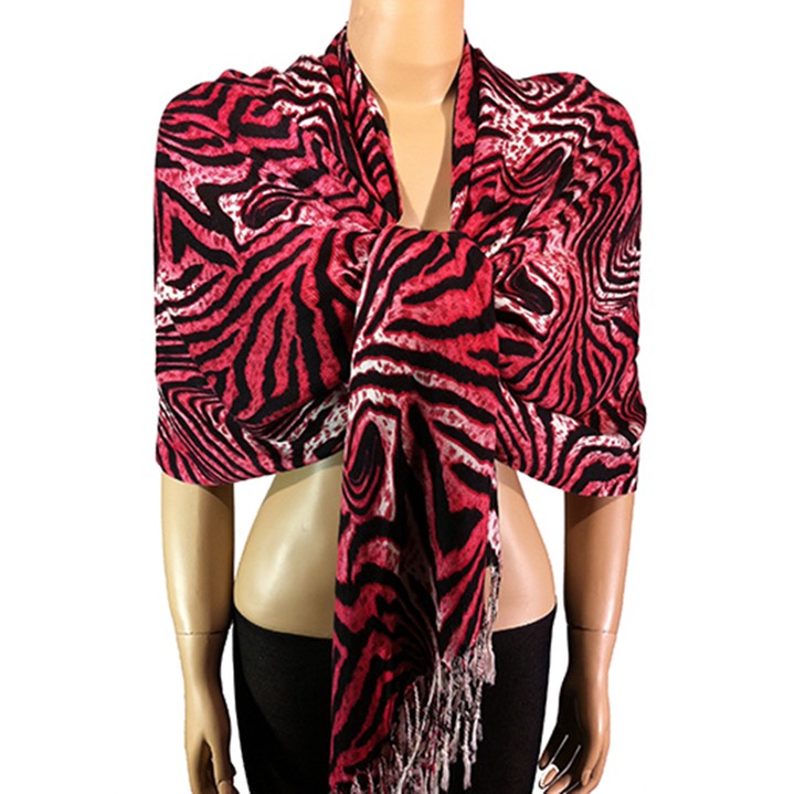 HF-APP-84-8-fuchsia-black-AnimalPrintPashmina-68X26-Retail$9.65